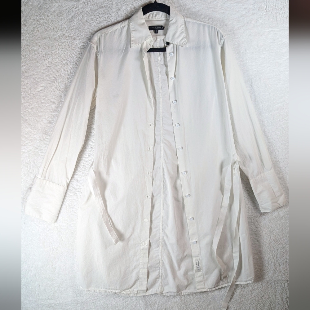 682-Rag & Bone White Long Sleeve Dress Button Down
